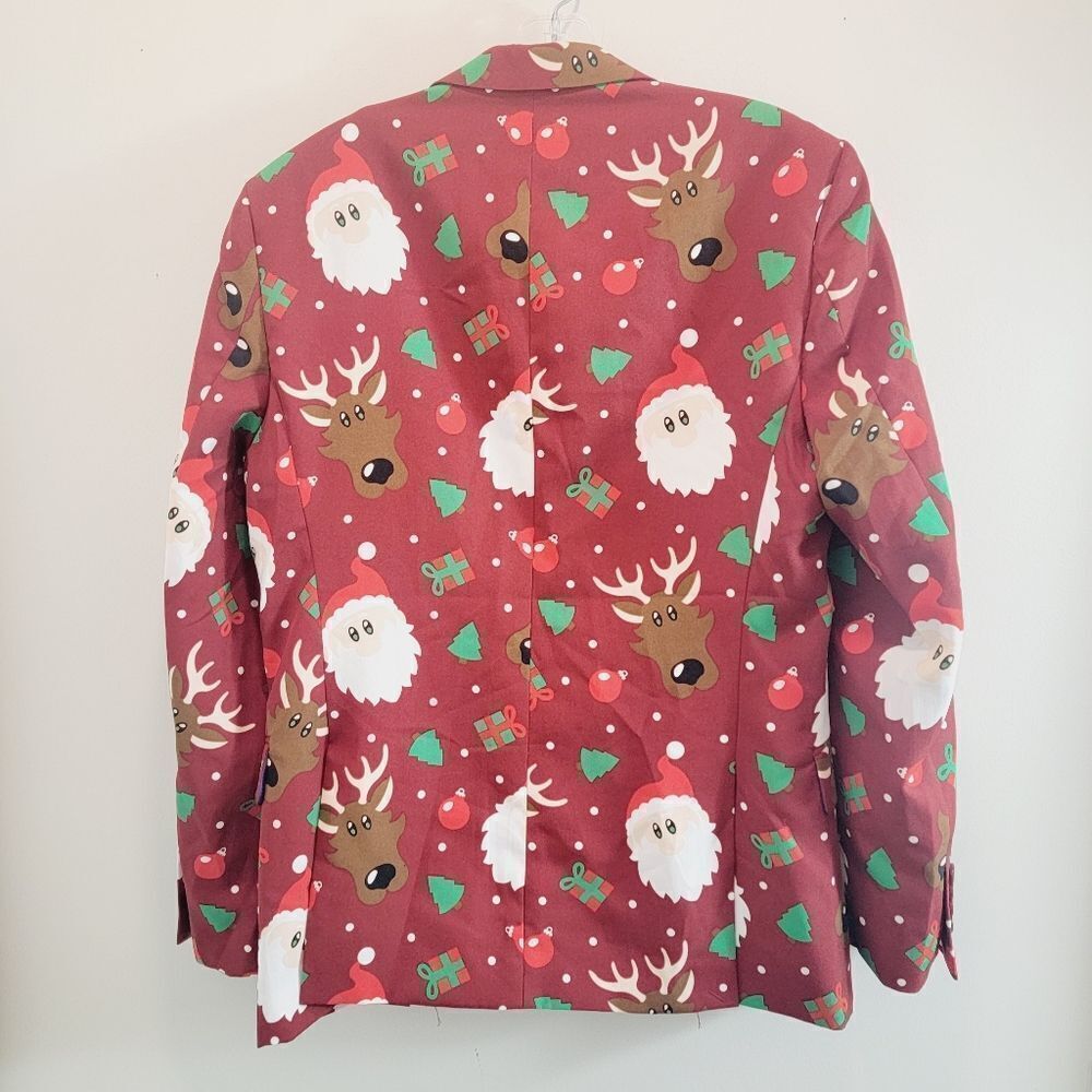 Opposuit Reindeer Santa Claus Holiday Ugly Christmas Blazer Size Small Size 36 — image 8 of 8